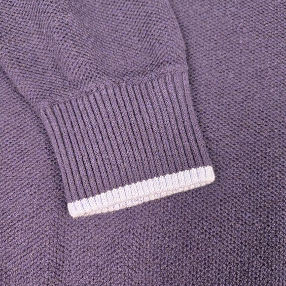 Tailorbyrd Mens Golf Pullover 1/4 Zip Knit Sweater Size Large Eggplant Blue - Picture 7 of 11